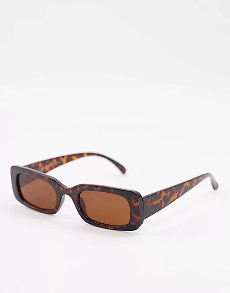 New Look – Rechteckige Sonnenbrille in Dunkelbraun günstig online kaufen