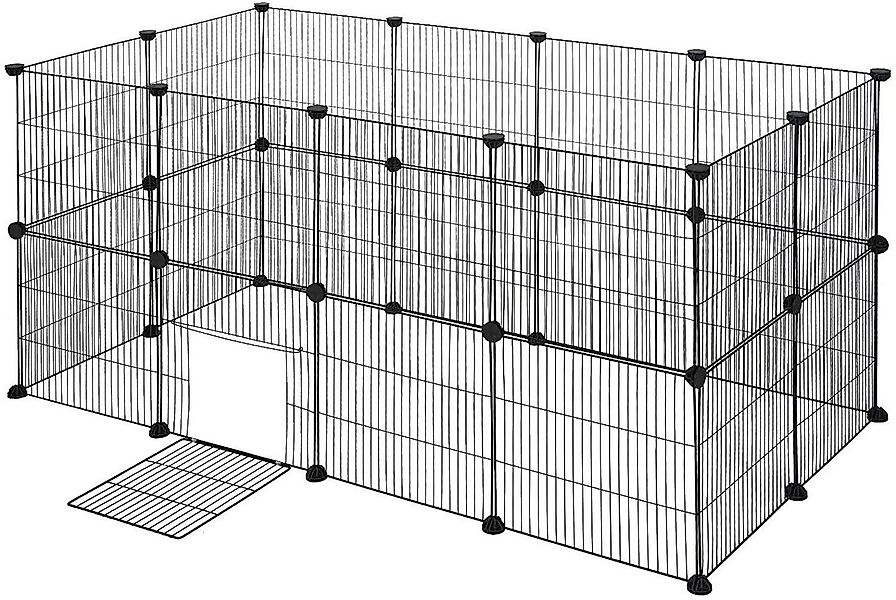 EUGAD Freigehege, für Kaninchen,Laufstall Laufgitter mit Tür 142x72x72cm günstig online kaufen