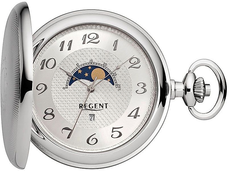 Regent Taschenuhr P730, (Set, 2-tlg., mit Kette), Quarzuhr, Herrenuhr, Mond günstig online kaufen