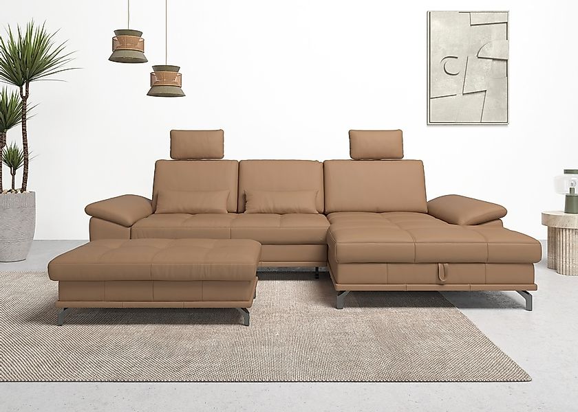 Places of Style Ecksofa Costello, mit Sitztiefenverstellung und Armlehnfunk günstig online kaufen
