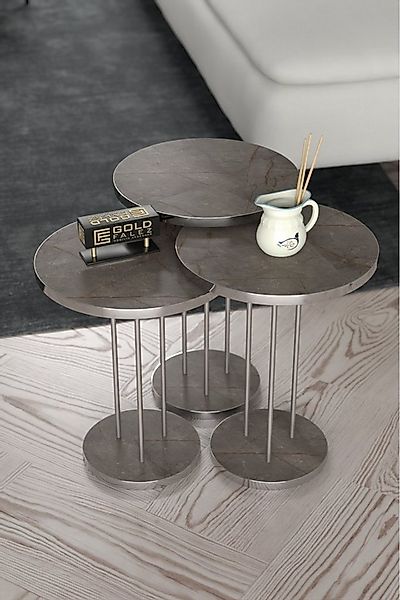 en.casa Couchtisch (3-St), mit Ablageboden, platzsparend stapelbar 90003163 günstig online kaufen