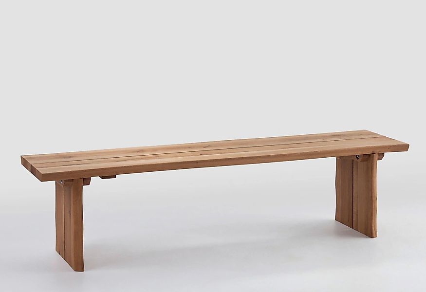 massivline&more Sitzbank "Oviedo" Gestell massiv mit Baumkante günstig online kaufen