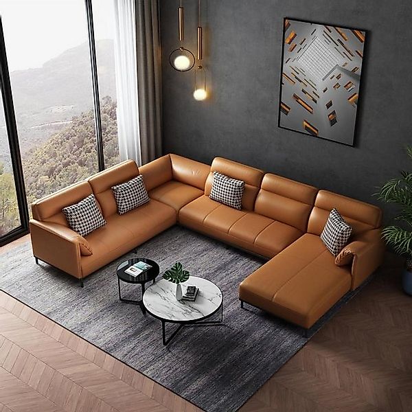 JVmoebel Ecksofa Wohnlandschaften Ecksofa Couch Garnitur Leder Polster Ecke günstig online kaufen