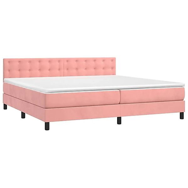 vidaXL Boxspringbett mit Matratze Rosa 200x200 cm Samt 3141568 günstig online kaufen