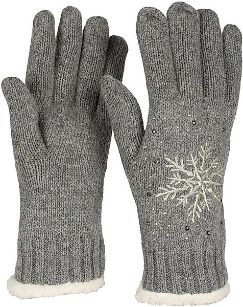 styleBREAKER Strickhandschuhe Strickhandschuhe mit Schneeflocke, Strass und günstig online kaufen