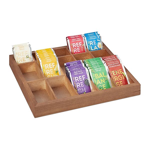 relaxdays Aufbewahrungsbox Sortierbox aus Holz günstig online kaufen