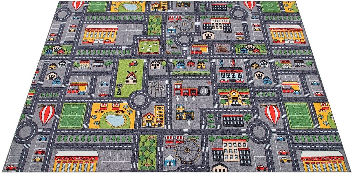 Paco Home Kinderteppich Bino 577, rechteckig, Höhe: 4 mm, Kurzflor, Straßen günstig online kaufen