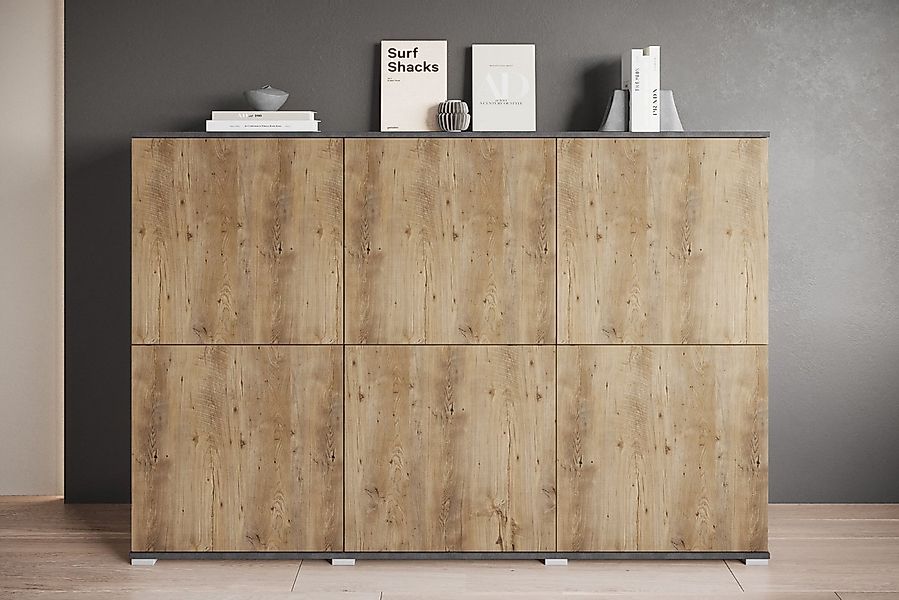 INOSIGN Highboard Kenia, moderne grifflose Hochkommode mit 6 Türen, Breite günstig online kaufen