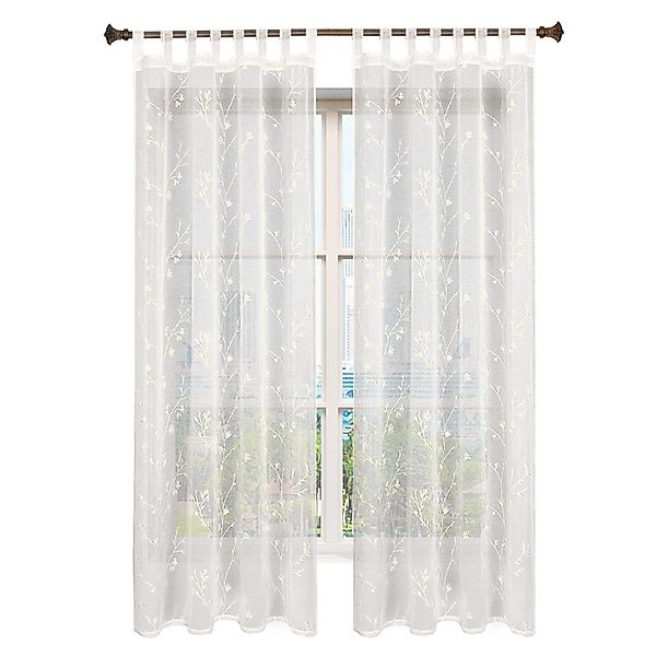 Woltu Gardine, (2 St), halbtransparent, Blumen günstig online kaufen