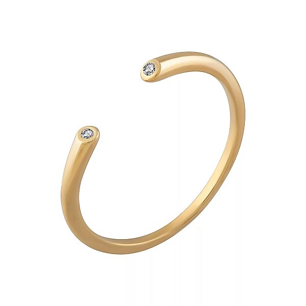 CAÏ Fingerring "925 Silber vergoldet Open Design Zirkonia Stacking" günstig online kaufen