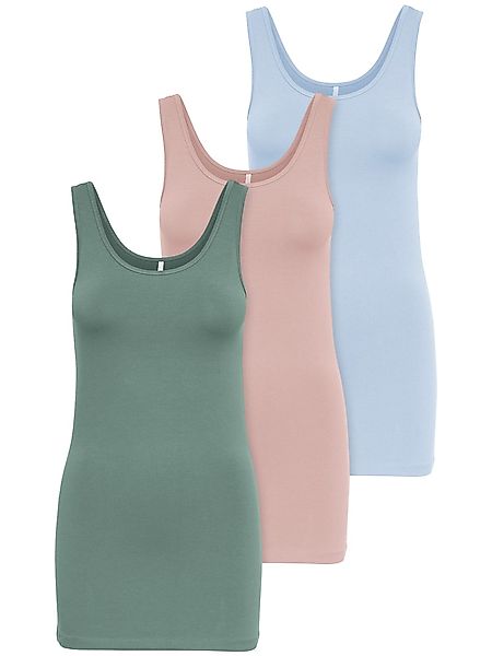 ONLY Tanktop Live Love (3-tlg) Lange günstig online kaufen