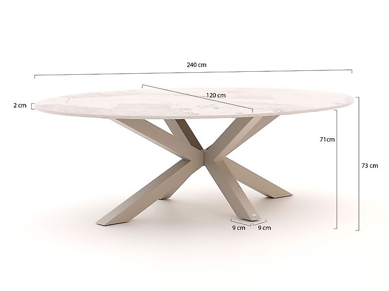 Bellagio Induno Ellips Low Dining Gartentisch 240x120 cm günstig online kaufen