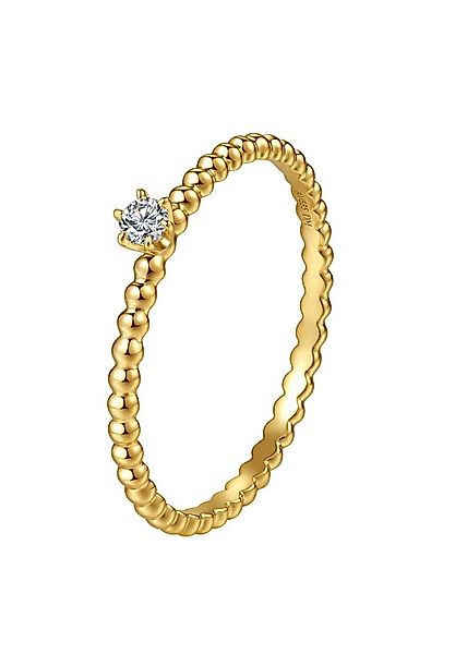 Dear Me Fingerring mit Diamant Gold 585, Kugelring Echt Gold Massiv, Damen günstig online kaufen