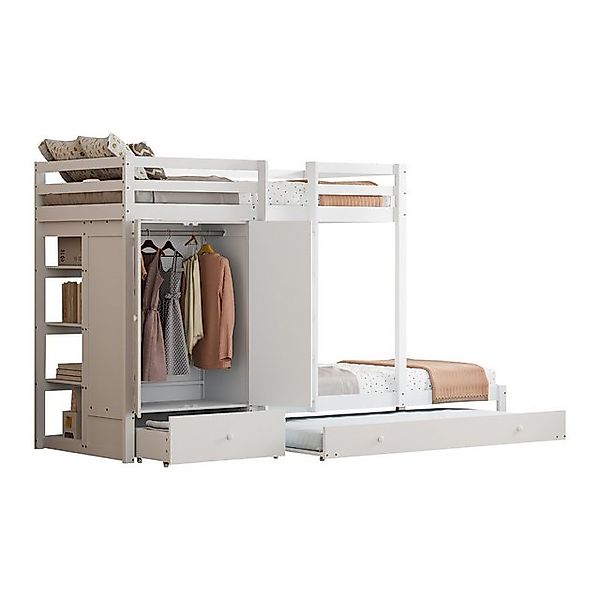 HAUSS SPOLE Etagenbett 90x200 mit Ausziehbett, Kleiderschrank, Schublade un günstig online kaufen