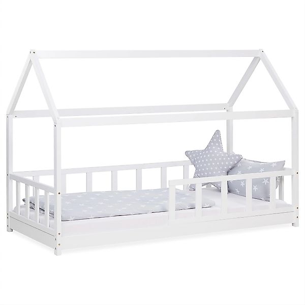 Homestyle4u Kinderbett 90x200 Hausbett Holzbett Bodenbett günstig online kaufen