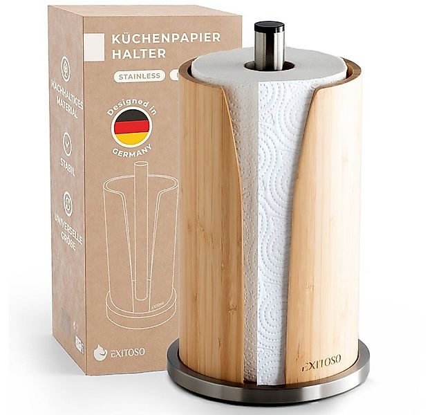 Exitoso Küchenrollenhalter Küchenrollenhalter - Bambus + Edelstahl - prakti günstig online kaufen