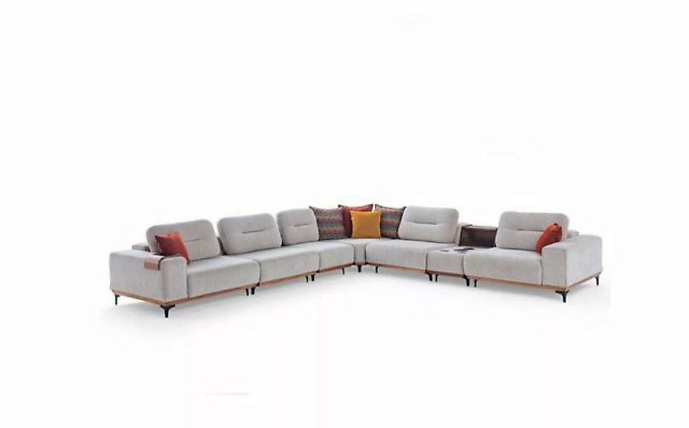 JVmoebel Ecksofa Weißes Ecksofa Designer L-Form Couch Polstersofas Wohnzimm günstig online kaufen