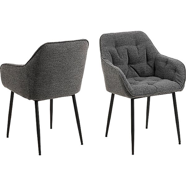 ACTONA GROUP Esszimmerstuhl () Essstuhl Anthrazit, Beine mattschwarzem Stah günstig online kaufen