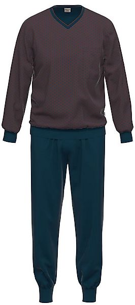 Ammann Schlafanzug Herren Pyjama lang mit Bündchen (2 tlg) Baumwolle günstig online kaufen