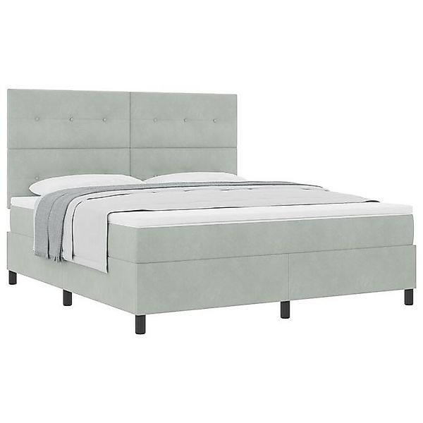 vidaXL Bett Boxspringbett mit Matratze Hellgrau Super King Velvet (1-tlg) günstig online kaufen