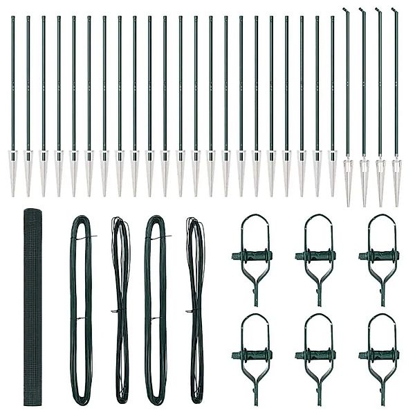 vidaXL Zaunpfosten Grün 50 x 1,5 m 12 x 12 mm Maschen Stahl und PVC 3352127 günstig online kaufen