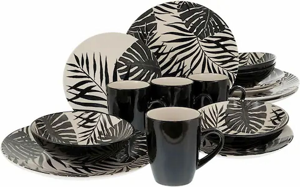 CreaTable Kombiservice »Tropicana« vollflächiger tropischer Blätter Dekor günstig online kaufen