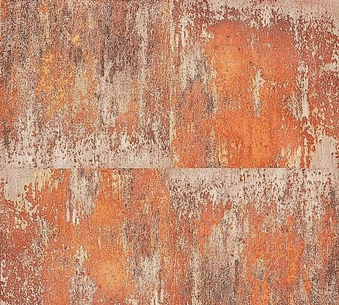 Bricoflor Braune Tapete Rostoptik Kachel Vliestapete mit Rost Design Im Ind günstig online kaufen