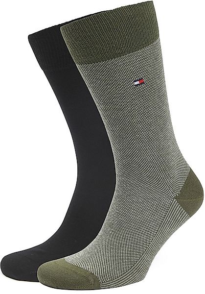 Tommy Hilfiger 2-Pack Socken Birdseye Grün - Größe 43-46 günstig online kaufen