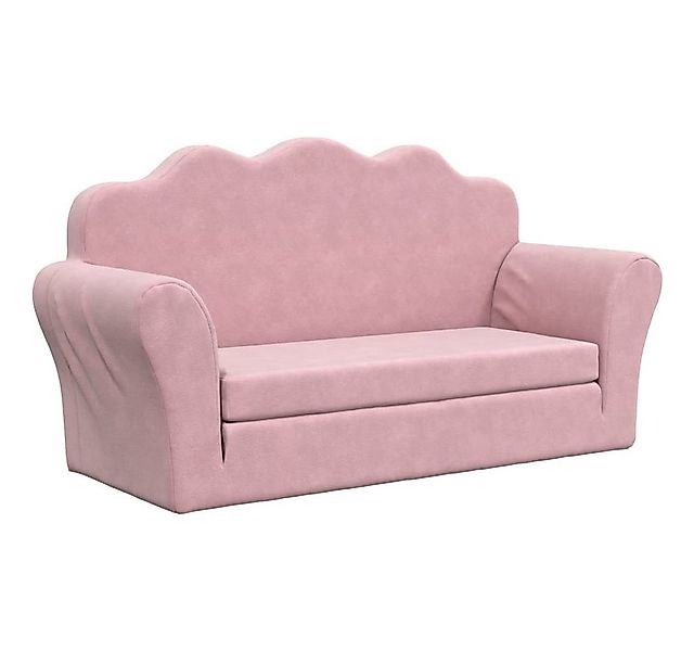 vidaXL Kindersofa, Kinder Schlafsofa 2-Sitzer Rosa Weicher Plüsch günstig online kaufen