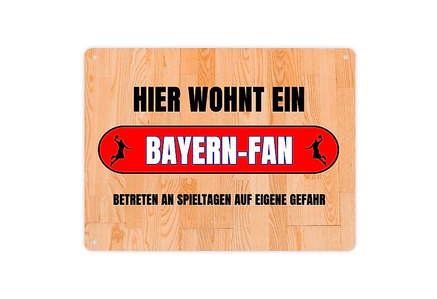 speecheese Metallschild Hier wohnt ein Bayern Fan Metallschild XL in 21x28 günstig online kaufen