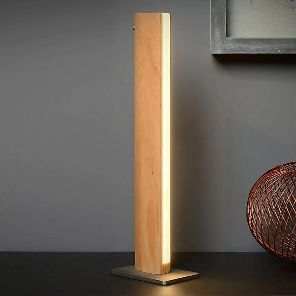 LED Tischleuchte Sytze aus hellem Holz, dimmbar günstig online kaufen
