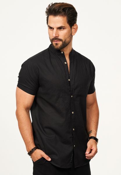 behype Kurzarmhemd als Sommerhemd aus Leinen günstig online kaufen