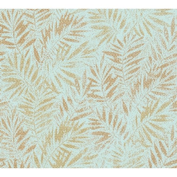 AS-Creation Vliestapete Blätter Metallic Muster Glänz., Matt Strukt. Türkis günstig online kaufen