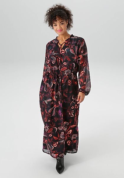 Aniston PLUS Maxikleid in Chiffon mit Blumen Print günstig online kaufen