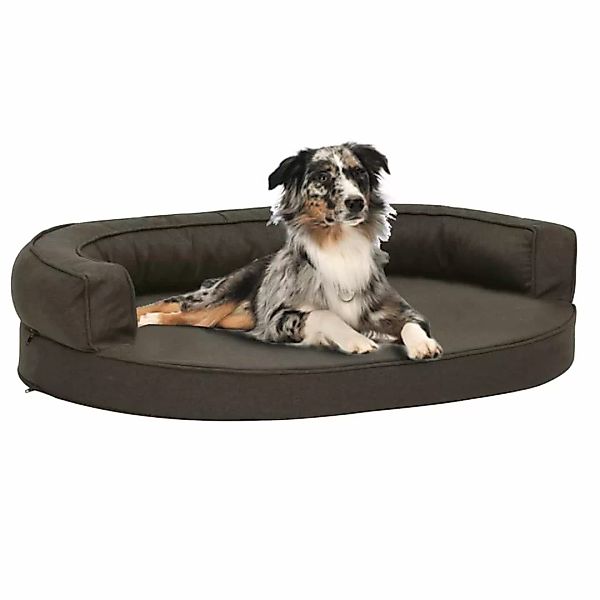 Hundematratze Ergonomisch 90x64 Cm Leinenoptik Dunkelgrau günstig online kaufen