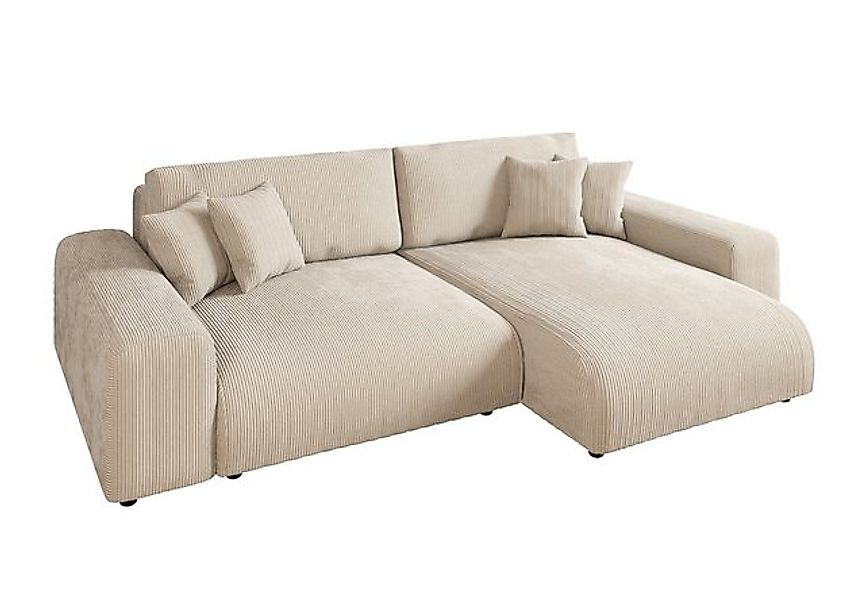 luma-home Ecksofa 21001, mit Schlaffunktion und Bettkasten 255x165 cm, Well günstig online kaufen