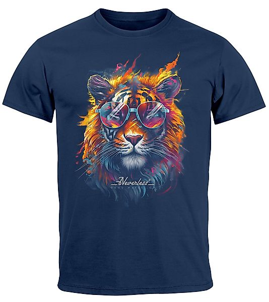 Neverless Print-Shirt Herren T-Shirt Tiger Print günstig online kaufen