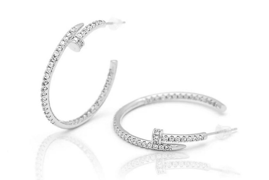 Lale Collection® Paar Ohrstecker Design Nagel Ohrring Zirkonia Gold Silber günstig online kaufen