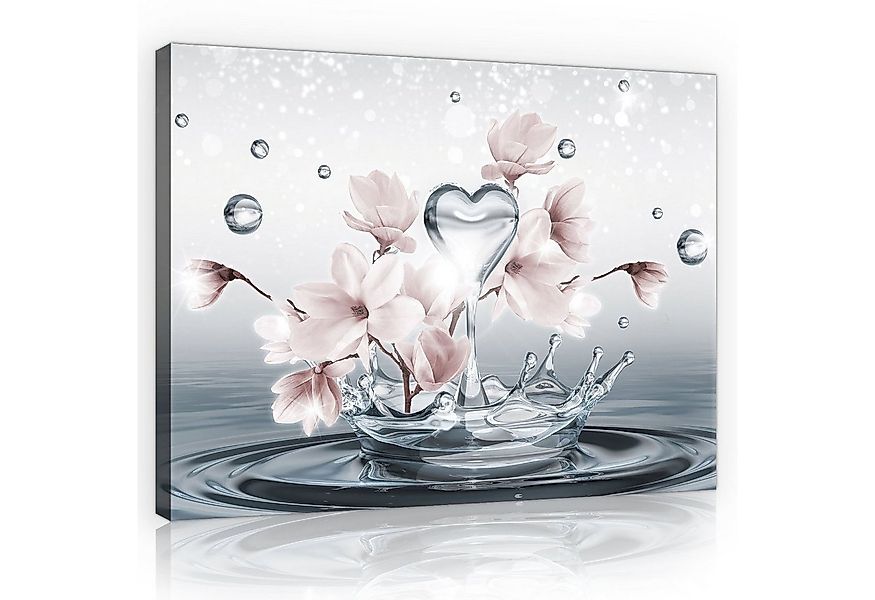 Wallarena Leinwandbild Blumen Abstrakt Grau Modern XXL Wandbilder Bilder Wa günstig online kaufen