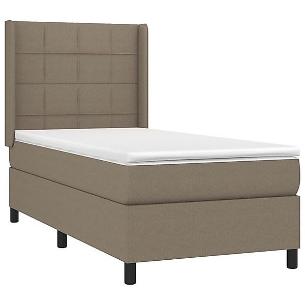 vidaXL Bett Boxspringbett mit Matratze Taupe 100x200 cm Stoff günstig online kaufen