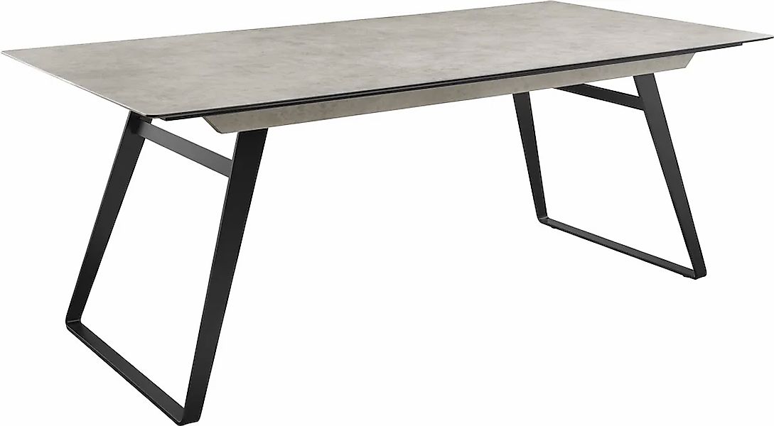 Musterring Esstisch, HPL-Platte in Zement-Design, Bügelgestell schwarz, dre günstig online kaufen