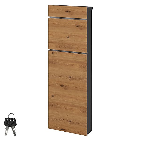 ML-Design Standbriefkasten Freistehend Braun-Holzoptik aus Stahl 39,5x14,1x günstig online kaufen