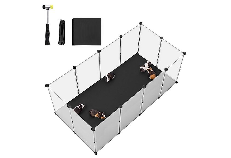 SONGMICS Kleintierkäfig, mit Bodenplatten, Laufstall mit wasserfeste Unterl günstig online kaufen