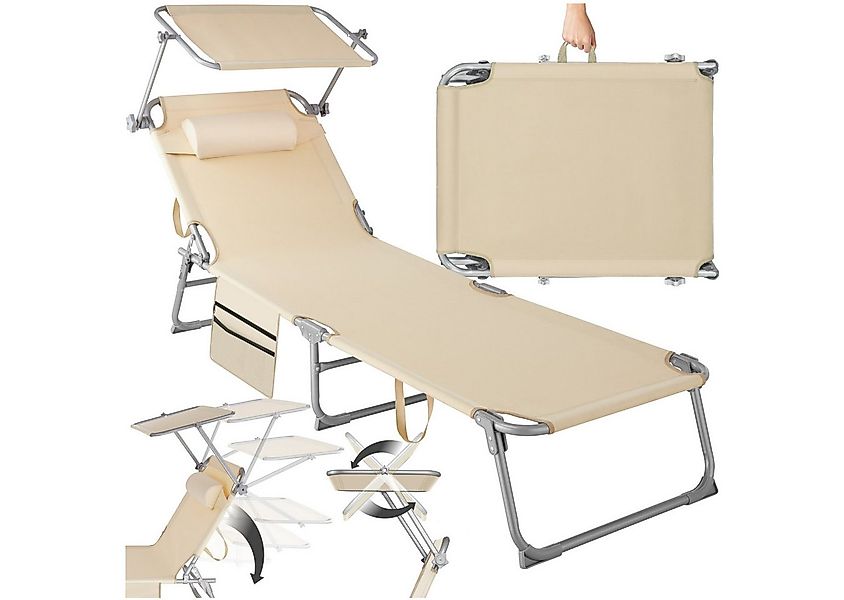 tectake Gartenliege Sonnenliege, 1 St., Äußerst komfortable, klappbare Sonn günstig online kaufen