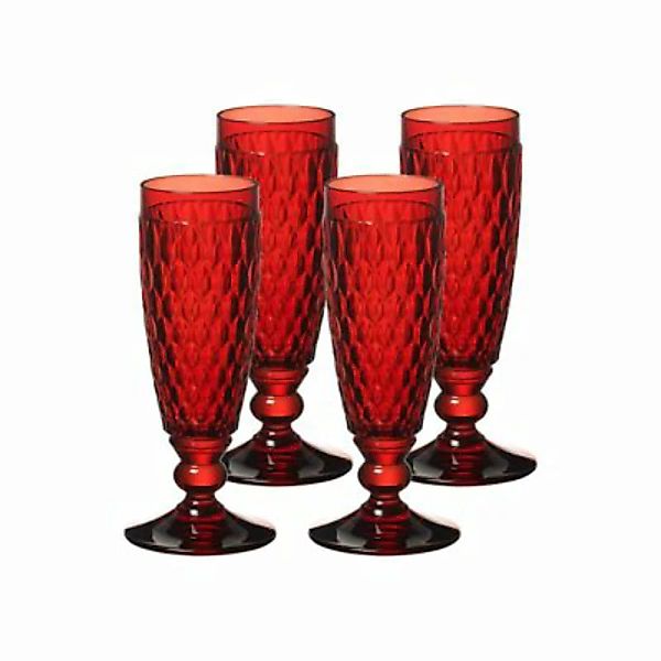 Villeroy & Boch Boston Coloured Sektglas 145 ml rot 4er Set Sektgläser günstig online kaufen