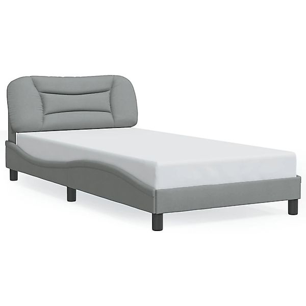 vidaXL Bettgestell mit LED ohne Matratze Hvar Hellgrau 100x200 cm Stoff 321 günstig online kaufen