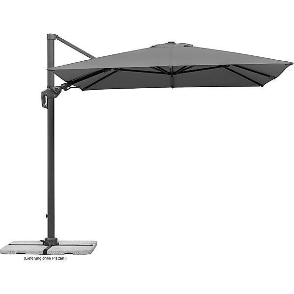 Schneider Ampelschirm 350 cm x 260 cm Anthrazit mit Kurbelmechanik günstig online kaufen