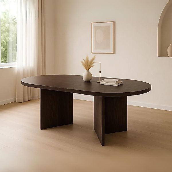 Trelevo® Esstisch Esszimmertisch 160x90 cm, Nussbaum-Optik, günstig online kaufen
