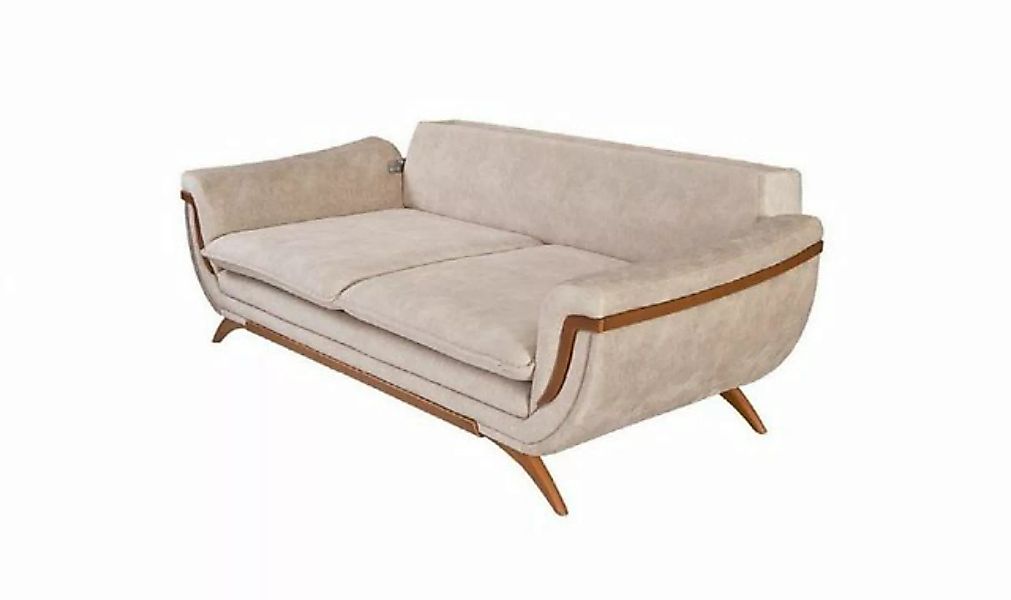 JVmoebel 3-Sitzer Designer Sofa 3-Sitzer Beiges Stoffsofa Sofapolster Sofas günstig online kaufen