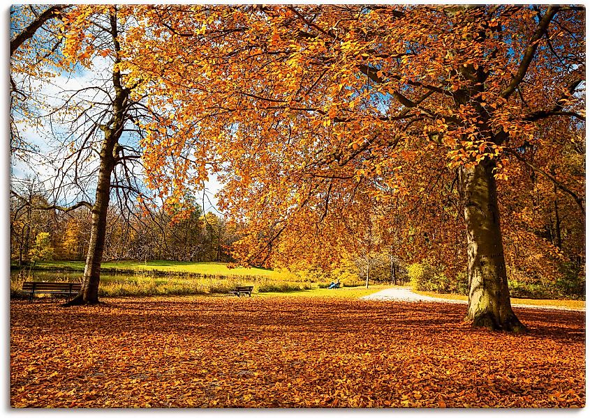 Artland Wandbild "Herbst bei Schlosses Nymphenburg", Wiesen & Bäume, (1 St. günstig online kaufen